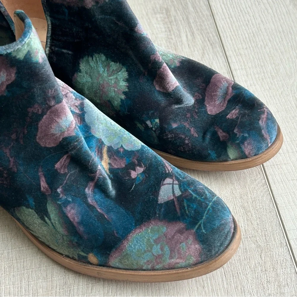 Floral velveteen Italian boots 38 - Picture 2 of 5